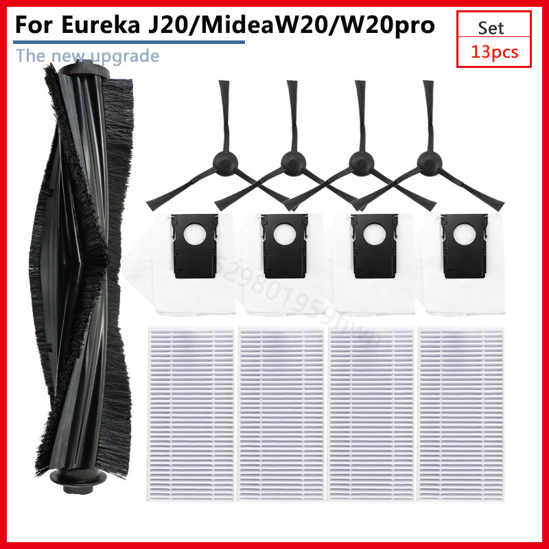 Für Eureka J20 Midea W20 W20Profi Elektrische Roboter Kehrmaschine Hauptseite Pinsel Hepa-Filter Haushaltsgerät Staubbeutel Bausatz Staubsauger: Blau