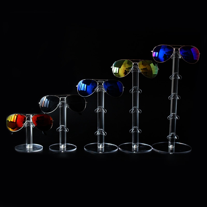 Acrylic Sunglass Display Stand Shelf Eyeglasses Showcase Rack Jewelry Holder Glasses Display Props for 1 to 5 Pairs