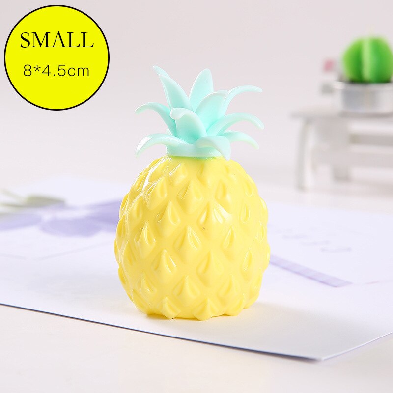 Fidget Toys Fun Soft Pineapple Anti Stress Ball Stress Reliever Toy For Children Adult Simple Dimple Creativity Cute Fruit Toys: Small-yellow-1pcs