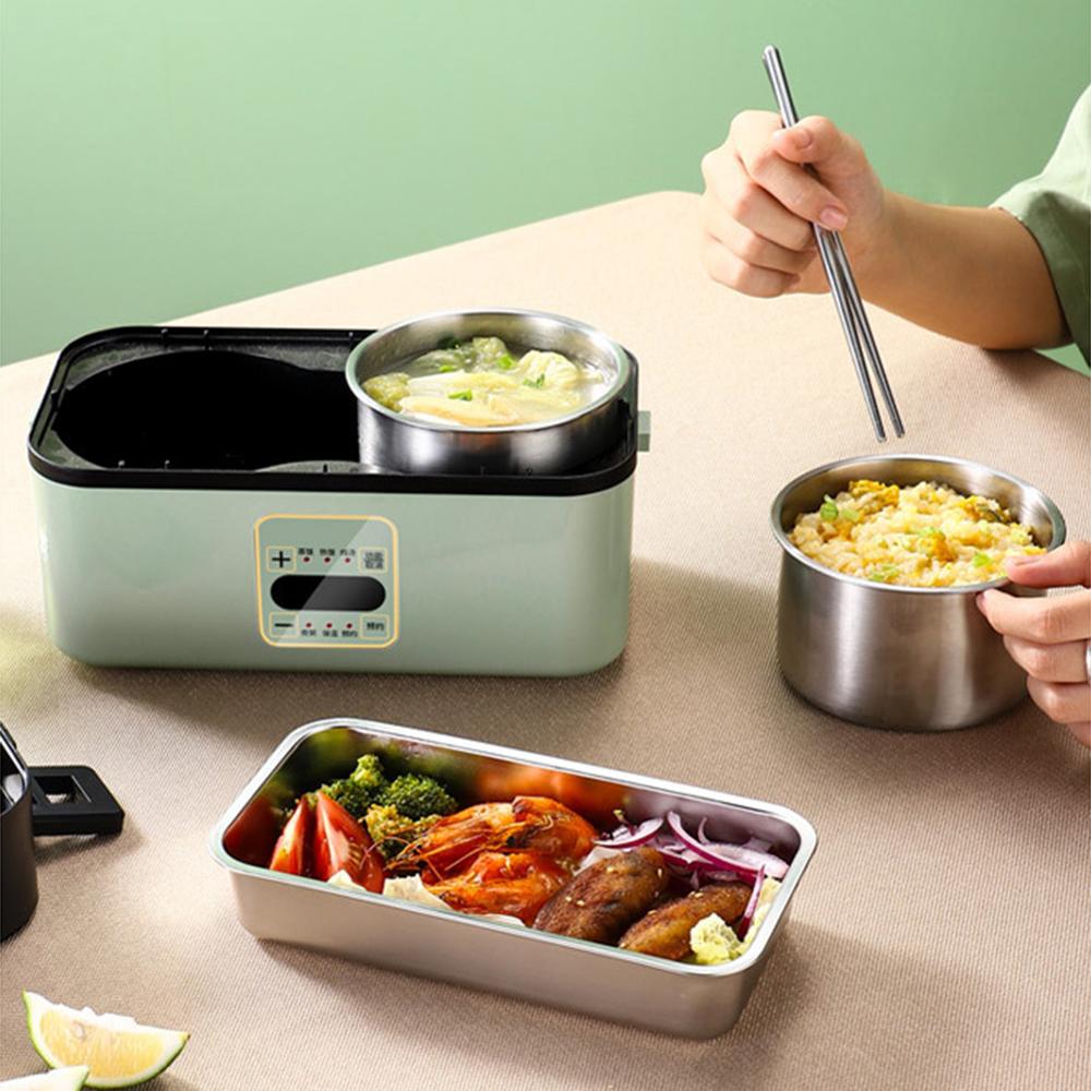 Double-layer Lunch Box Food Container Portable Electric Heating Insulation Dinnerware Food Storage Container Bento Lunch Box