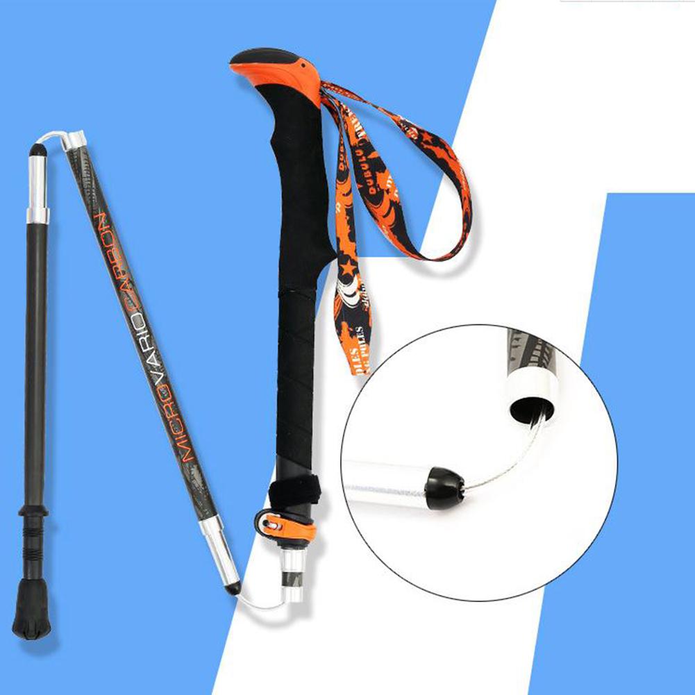 HiMISS Telescopic Outdoor Climbing Stick Outside Lock Carbon Fiber Folding Walking Cane Fiber Cane