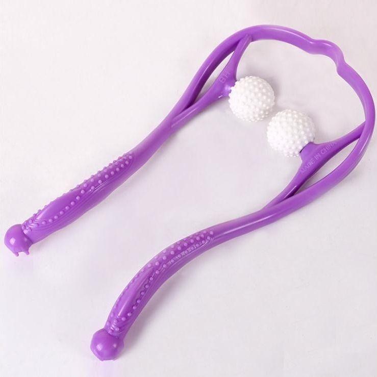 Pressure Point Therapy Neck Massage Tool Pressure Relieve Hand Roller Massage Neck Shoulder Dual Trigger Point Self Massager: Purple