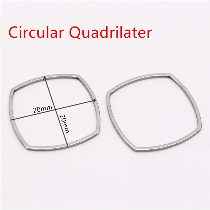 10 pçs oco aço inoxidável encantos pingentes círculo forma quadro jóias achados bezels para diy artesanato brinco colar fazendo: Circular Quadrilater