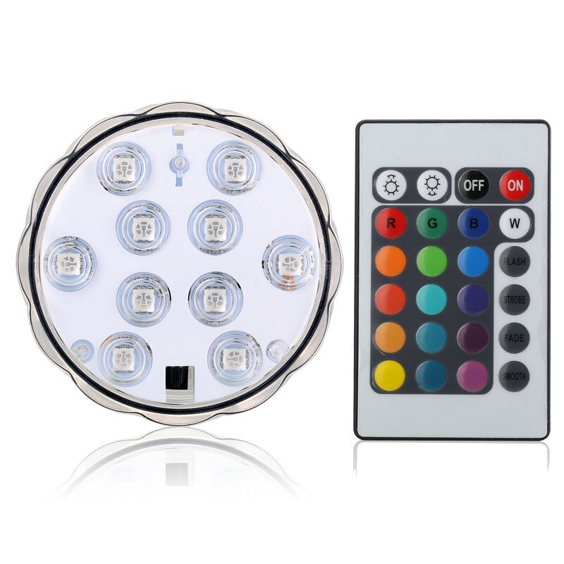 1pc dykkede led undervandslys vandtætte rgb farver fjernbetjening trådløs vase lys fest bryllup pool lys: Nedsænket lys