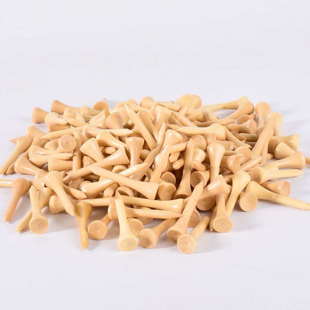 100Pcs Hard Wood Golf Tees for Golf Swing Practice Accessories Unbreakable Wooden Tee Golf Ball Training 42 54 70 83 mm White