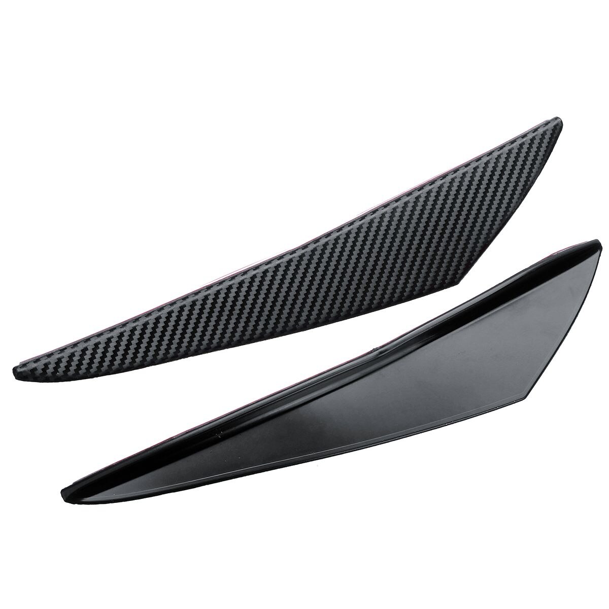 Pair 29cm Universal Car Front Bumper Anti-rub Protector Strips Front Bumper Lip Diffuser Splitter Fins Rubber Protector Strips