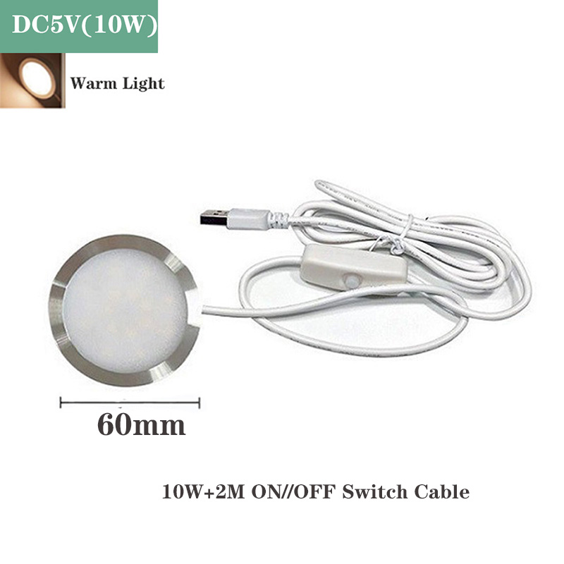 Ultrathin 8mm USB DC5V 3W 10W Dimmable Spotlight Surface Mounted Mini LED Circular Simple Ceiling Light Exhibition Cabinet Lamp: Red