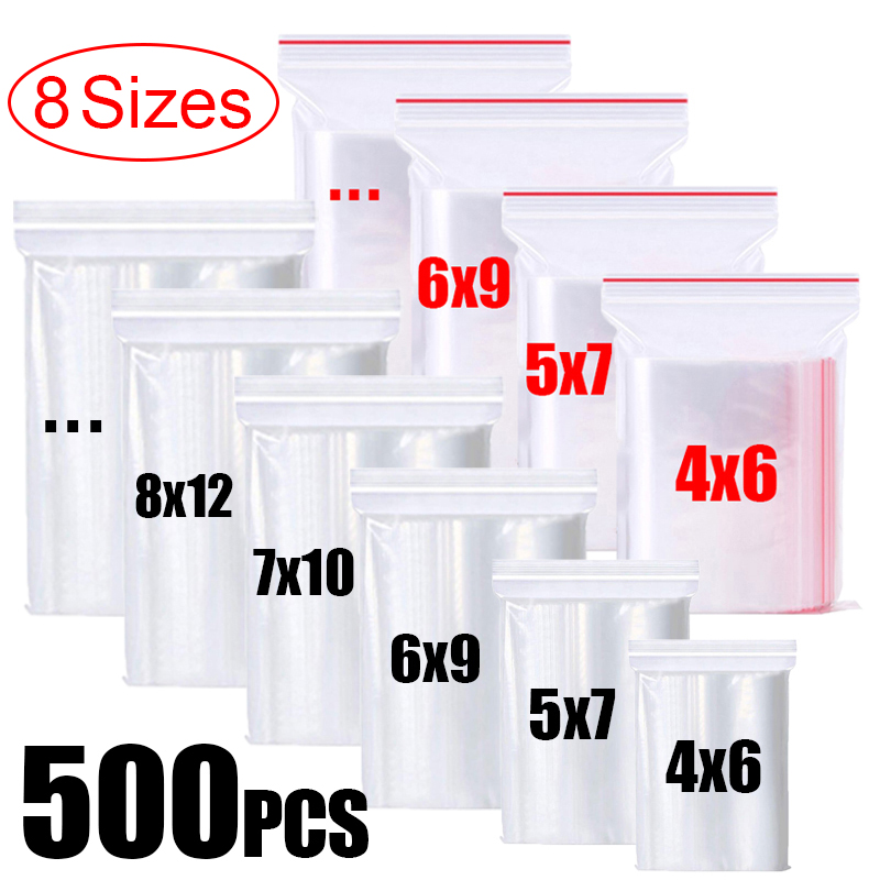 Thicken Zipper Sealed Bags Clear Plastic Storage Bag for Small Jewelry Food Packing Reclosable Zippers Sealing Pouch
