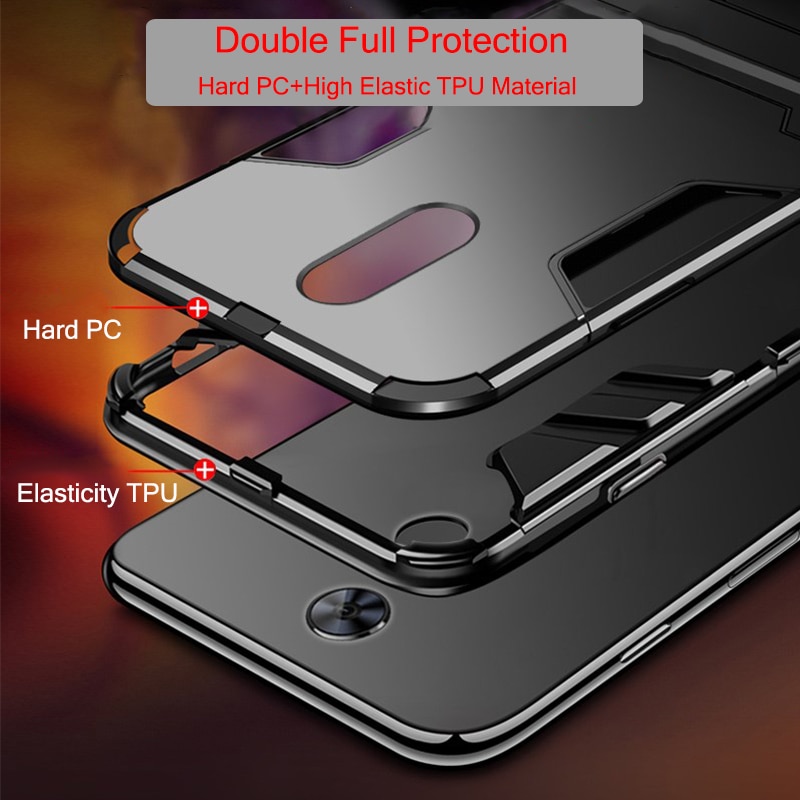 Case For xiaomi redmi 5 plus case Armor Shockproof Hybrid Hard stand Back case for redmi 5 plus Bumper cover Case