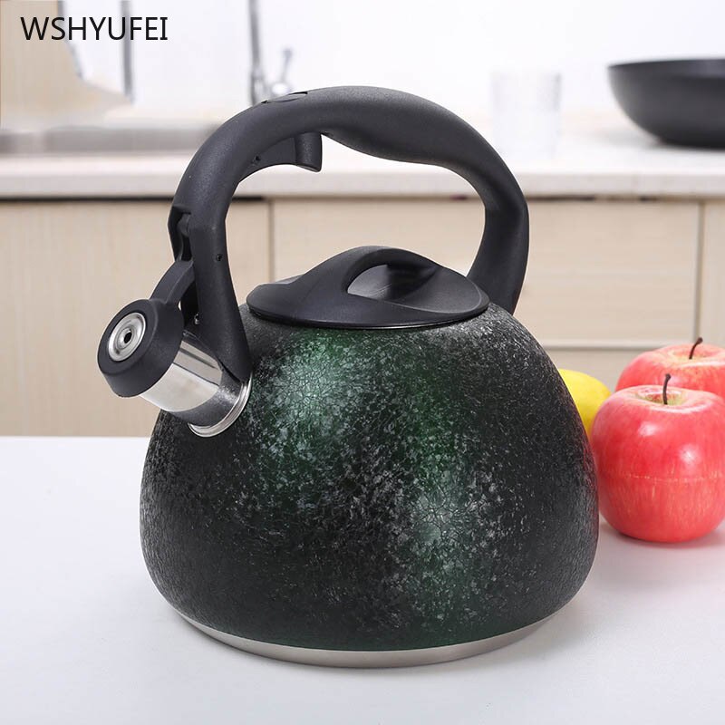 3l utomhus camping rostfritt stål sköldpadda spricka visslande vattenkokare vattenkokare induktion spis visselpipa te hem hem kök