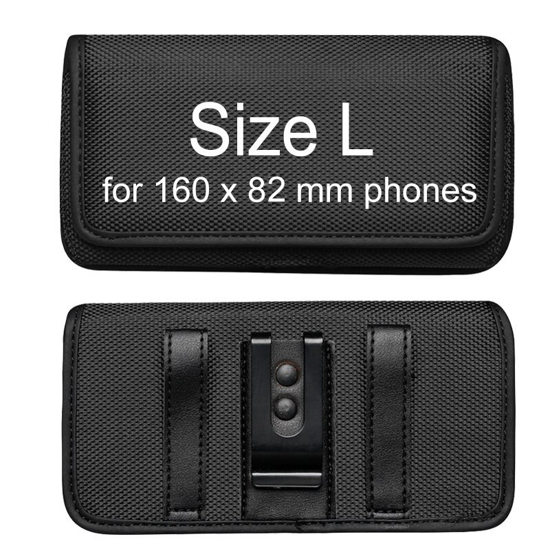 Outdoor Case For UMiDIGI S5 A7 Pro Waist Belt Pouch For Ulefone Armor 3W Note 8P Phone Bag Cover Nylon Belt Holster for Wiko Y61: Horizontal Size L