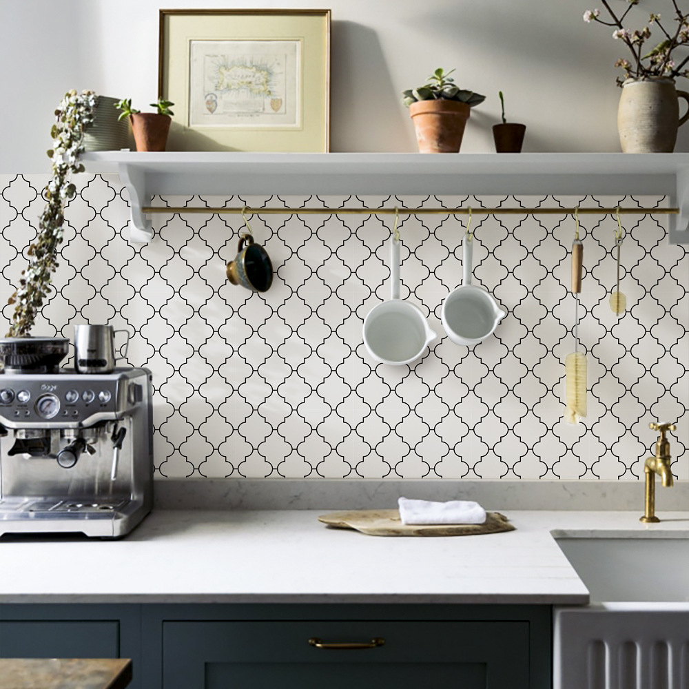 Peel and Stick White Backsplash Tile 3D Self Adhesive Vinyl Wall Sticker Wallpaper for Kitchen Bathroom Waterproof Removable: white 5 / 15x15cmx10pcs