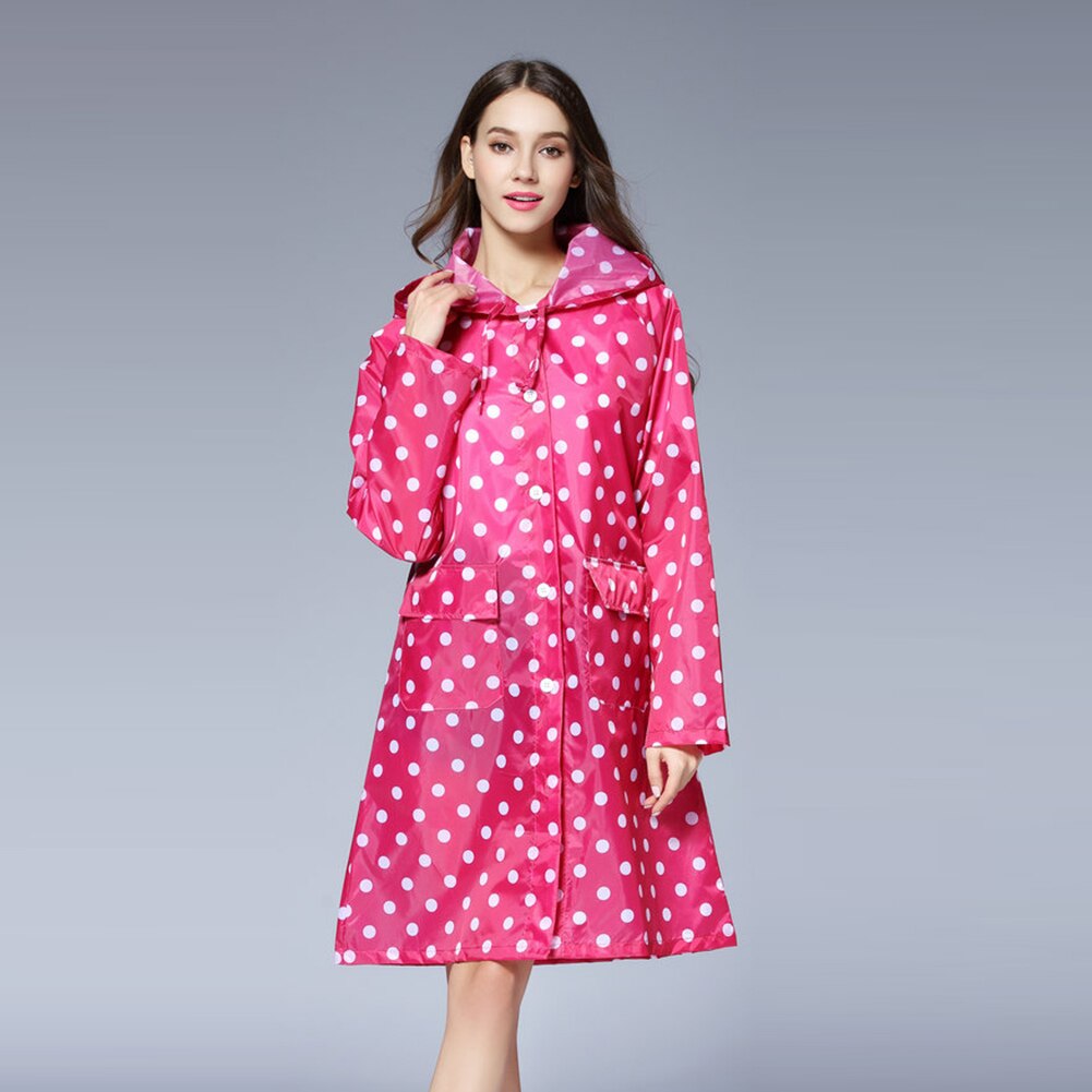 SALES！！ Cute Dots Raincoat Women Poncho Waterproof Rain Wear Outdoor Coat Jacket
