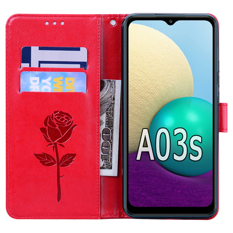 Étui portefeuille à rabat en cuir pour Samsung, compatible modèles Galaxy A03s, A03 S, A03 s