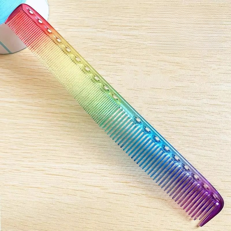 Peine de corte de pelo japonés de doble cara, herramientas antiestáticas multifuncionales de resina para barbería, 21,5 cm: Castaño