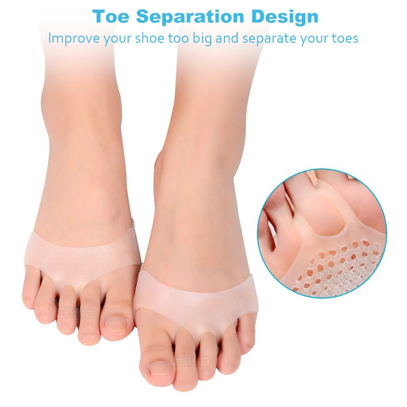 Plantillas de silicona para zapatos de tacón alto de mujer puntera Invisible antideslizante, almohadilla de inserción para los dedos, Plantilla de Gel para aliviar el dolor,