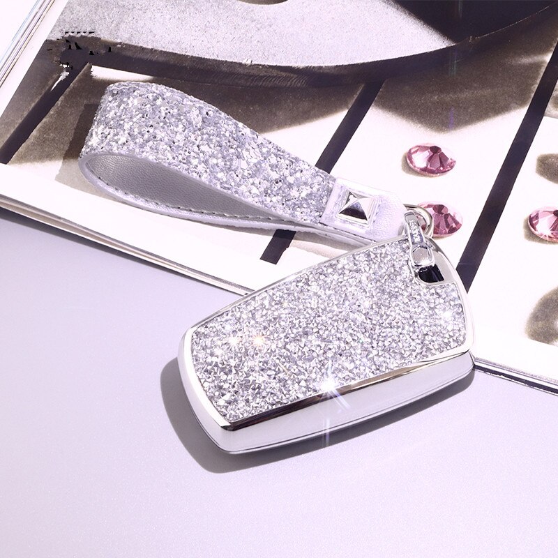 Luksuriøst stjerneklar bling krystal diamant bilnøglertaske til bmw 1/3/5/7 serie  x3 m2/3/4/5/6 interiør tilbehør nøglering