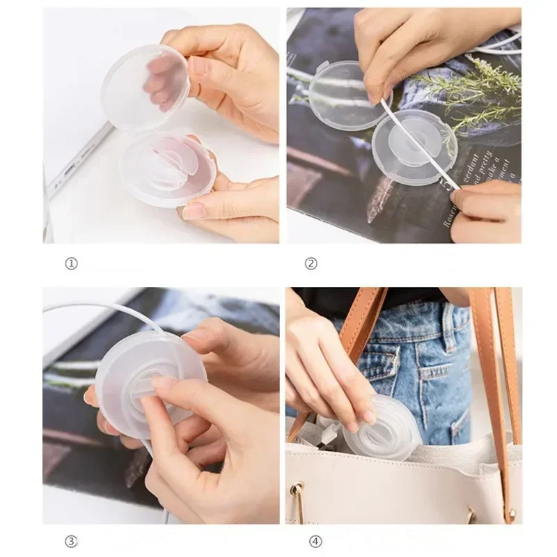 Retractable Portable Cable Organizer Flexible Cable Winder Wire Management Round Travel Wire Keeper Box for Wrapping Earphone