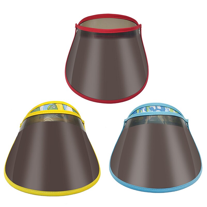 Sommer børns anti-dråbe sol hatte ansigt beskyttende ansigt skærm anti-tåge gennemsigtig tom top hat solskærm hat