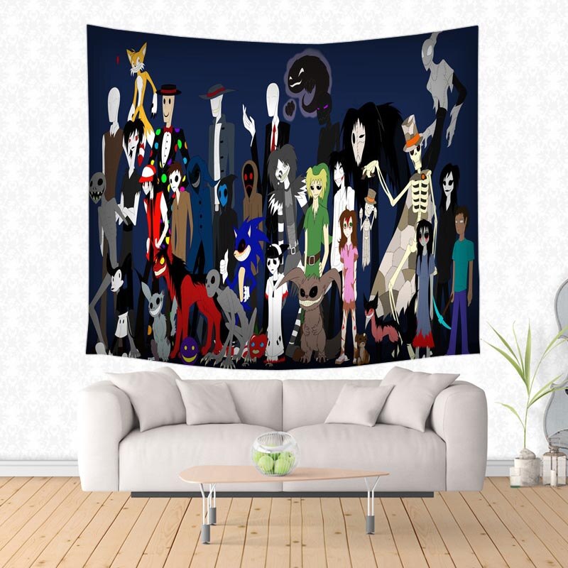 Creepypasta Family Decorative Tapestry Wall Hanging Tapestries Bedspread Table Cloth Curtain Throw Blanket Cover: 200X150 CM / Color 1