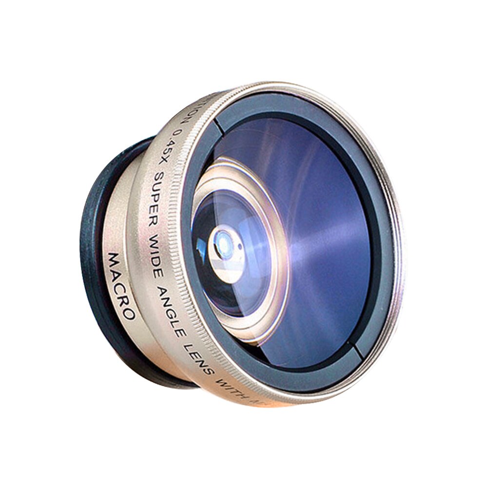 37mm 0.45X 49UV Super Wide Angle Fisheye Lens Mobile Phone Lens Super Macro HD Camera Lens Universal 60% wider field of view: Gold