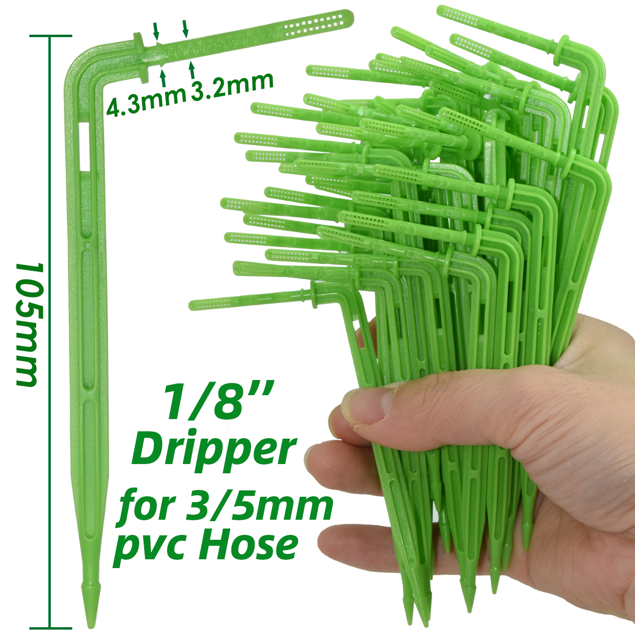 Droppbevattningskit för växthus, automatiskt bevattningssystem, trädgård, 4-- vägs , 4/7mm to 3/5mm- slangs droppbevattningssystem för krukväxt, grönsaksbonsai