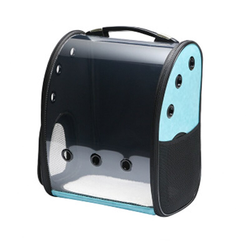 Mochila porta gato para mascotas, bolsa de espacio transpirable con cápsula para gatos, mochila para mascotas, mochila portátil para cachorros, bolsa de senderismo al aire libre para gatos, 7 colores: Azul