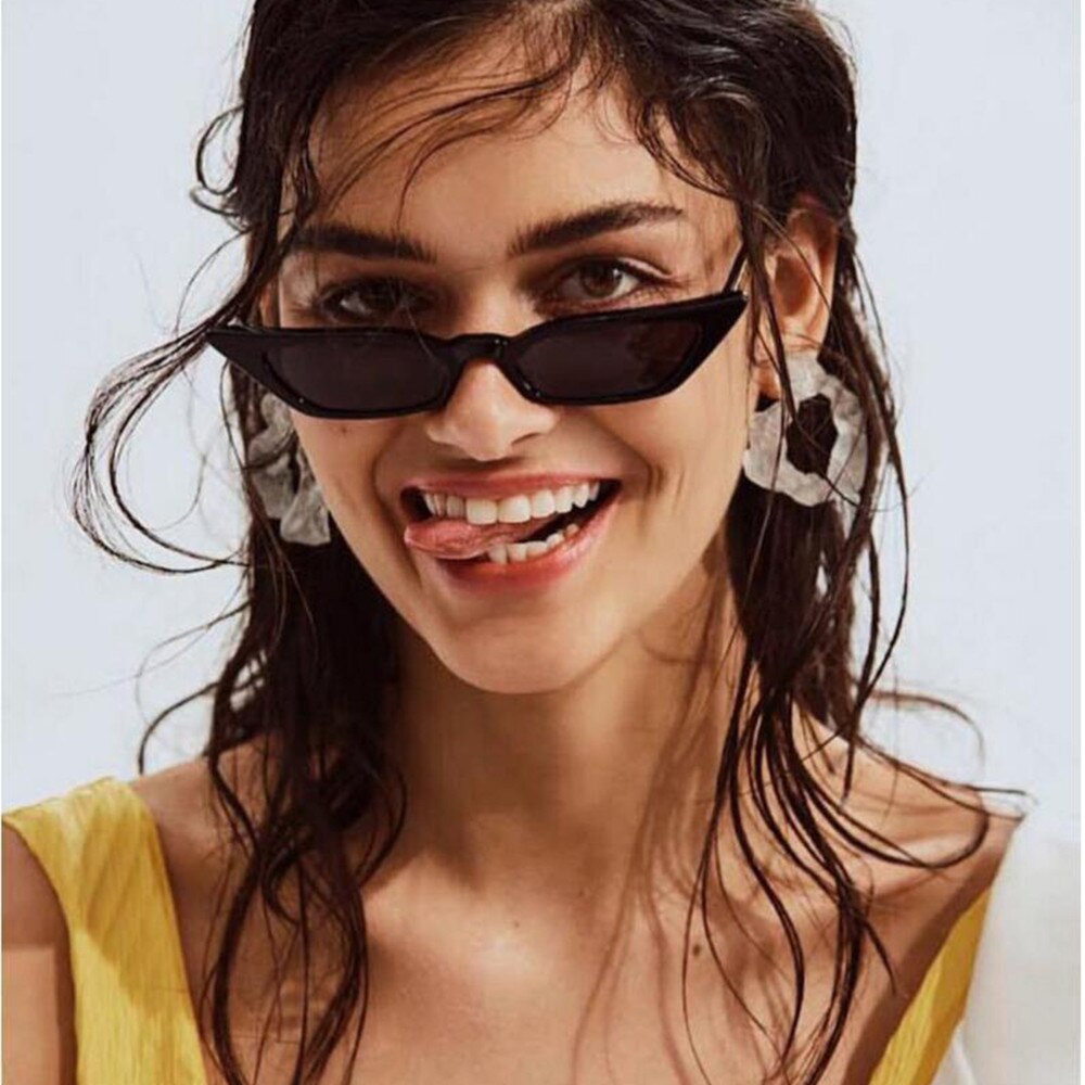 Kvinder vintage cat eye solbriller retro lille ramme  uv400 eyewear damer havet ferie rejse beskytte øjne briller