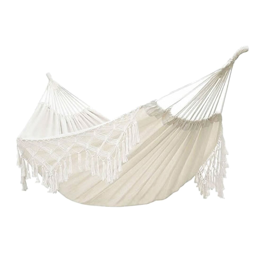 Hamac Portable intérieur extérieur suspendu lit coton corde gland toile hamacs balançoire chaise jardin suspendu hamac chaise siège: Default Title