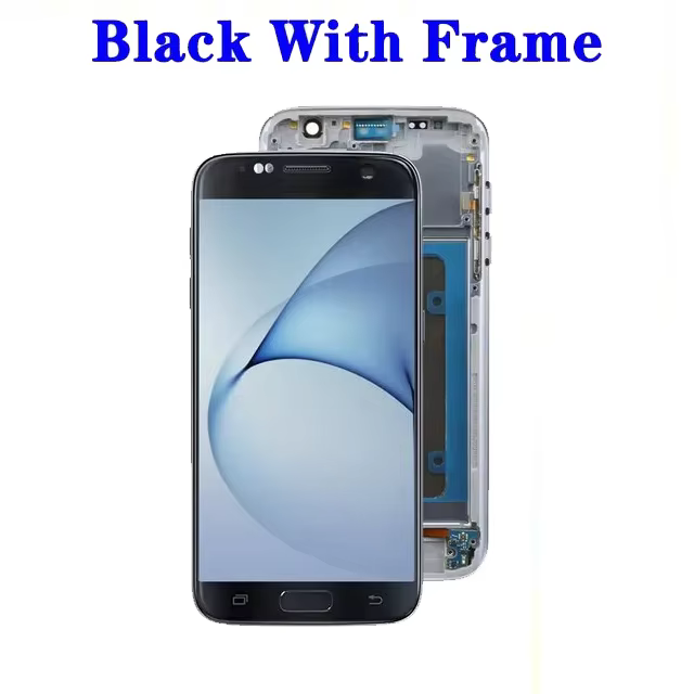 Amoled Burn Shadow LCD For Samsung S7 G930 LCD Display Touch Screen Digitizer Assembly For Samsung G930 G930F LCD With Frame: AZURE