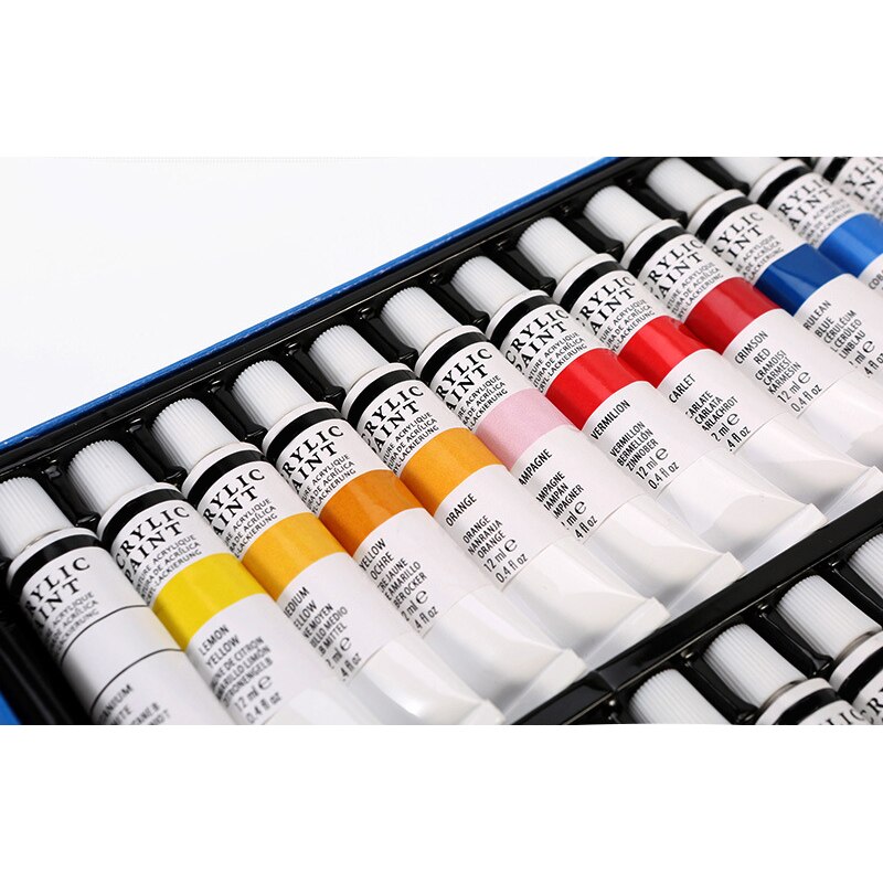 24 farver/sæt malerrør akvarelmaling akrylmaling passer til gør-det-selv tegning maleri dtt 88