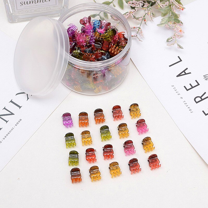 12 Stuks Kleine Plastic Hair Clips Claws Mini Klemmen Mode Meisjes Krab Haar Klauw Haaraccessoires Snelle levering: 12PCS  Multicolor2