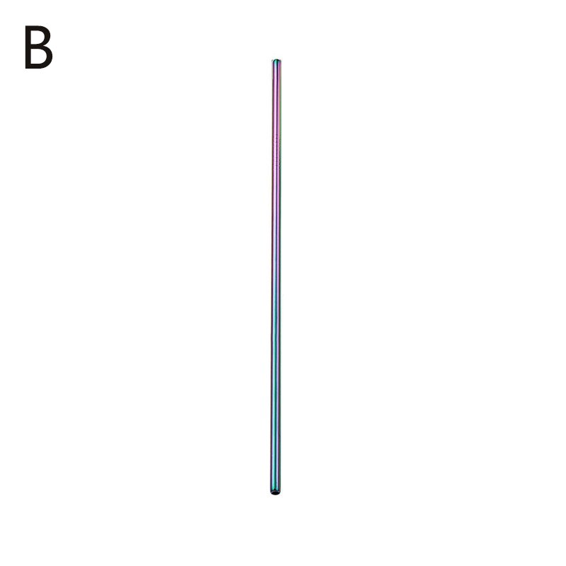 Reusable Metal Drinking Straws 304 Stainless Steel Sturdy Bent Straight Drinks Straw Colourful Party Bar Accessory: 04-B