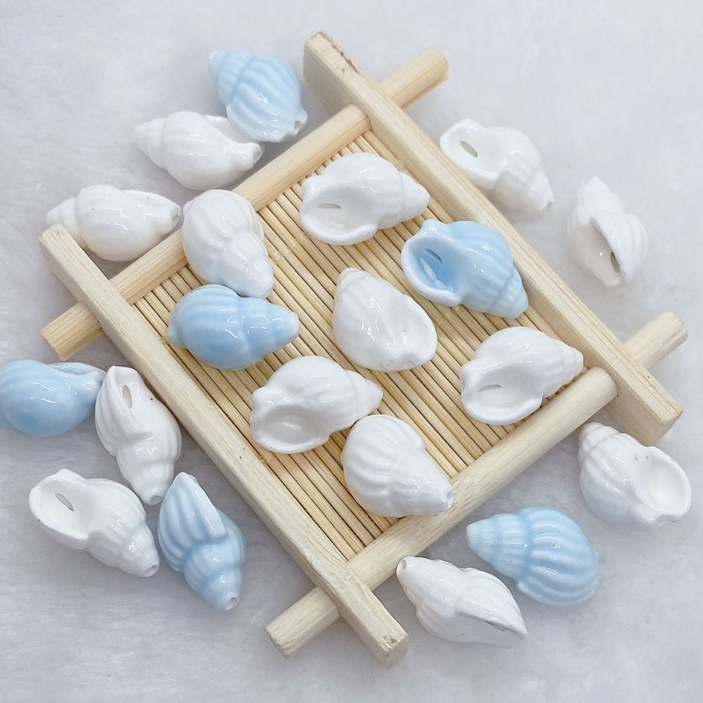 10 stk ferske keramikk skjell konkylie spacerperler strand diy for smykkelaging skjellarmbånd