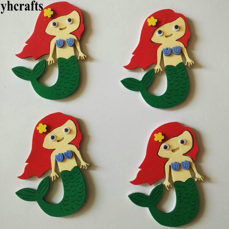 1bag/LOT,foam four leaf clover without stickers Kindergarten crafts Pocket crafts Kids room decoration activitity: 4PCS 10x6cm