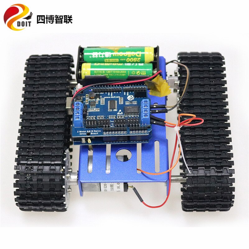 Szdoit espduino wifi control  t101 metal crawler rc robot tank chassi kit 33gb-520 dc motor diy för arduino utbildning leksak