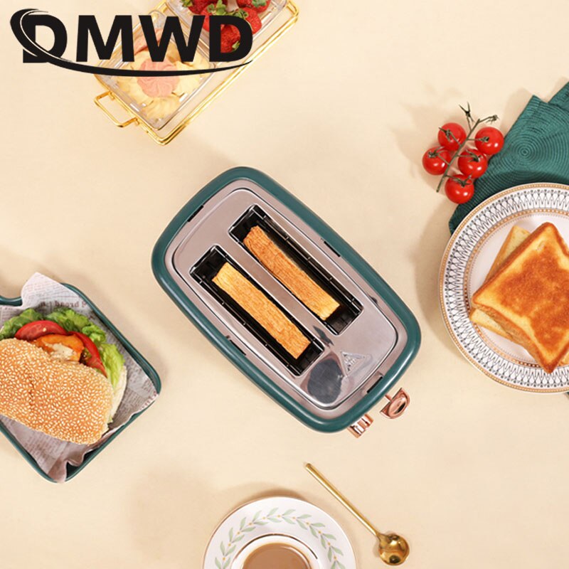 DMWD Automatic Bread Toaster Baking Toast Oven Cooker Electric Breakfast Machine Multifunction Bread Maker 2 Slices Slot