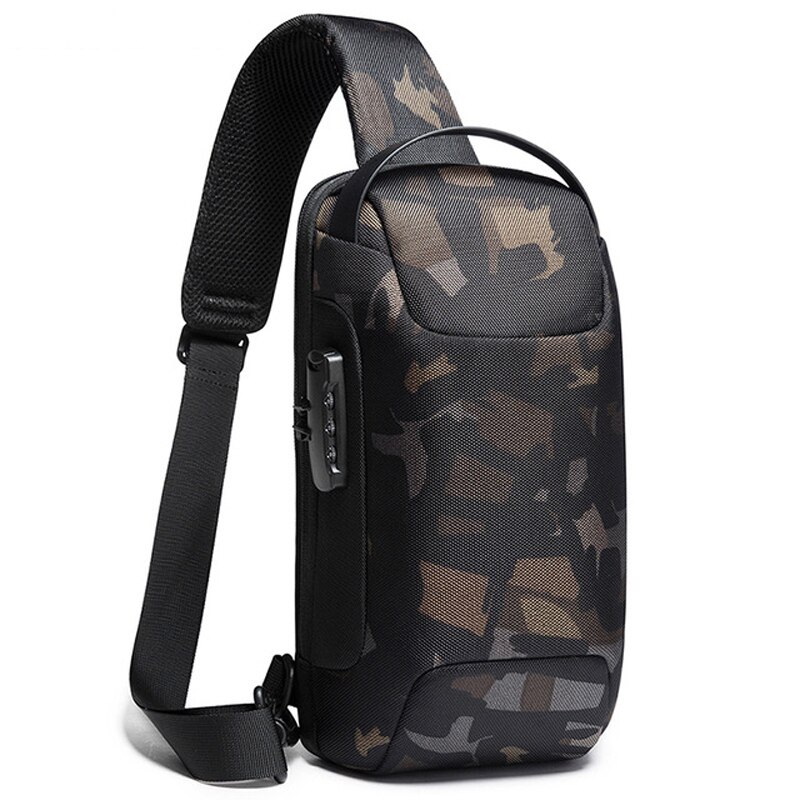 Men Anti-theft Crossbody Bags support USB Charging Waterproof Trip Chest Bag Tote Shoulder Messenger Bag Men Phone Purse: A Style Camouflage