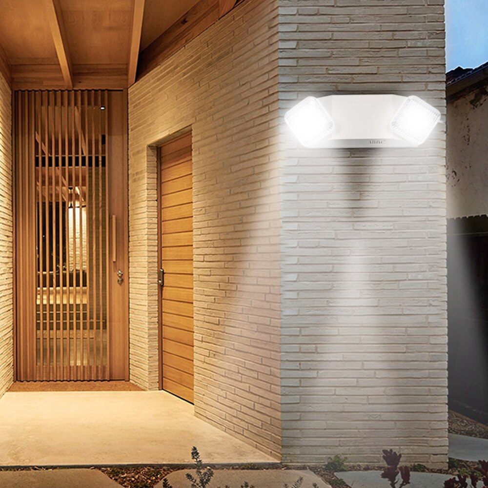 Wall Mounted LED Emergency Light Two Head Adjustable Emergy Light Waterproof LED Emergency Light Lamp for Residential Commercial