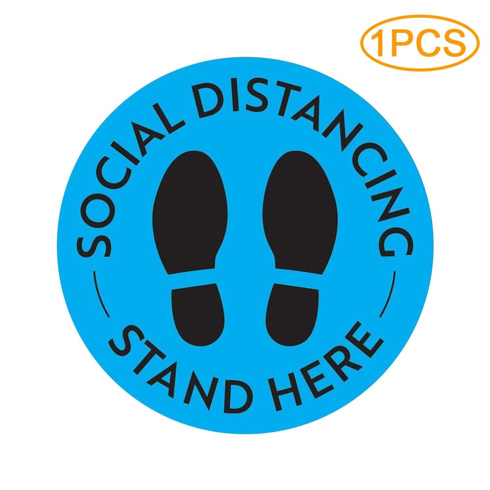 Calcomanías de suelo de separación Social, marcador de señal de suelo de seguridad, cartel de mantener la distancia de 6 pies, antideslizante, grado comercial 11 "redondo: Type A2