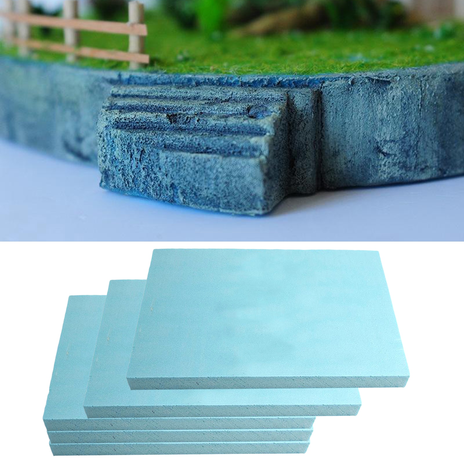 5 stk skumplate hobbyskum 30cm x 20cm x 2cm stk blå skumplate diy-modell byggesett