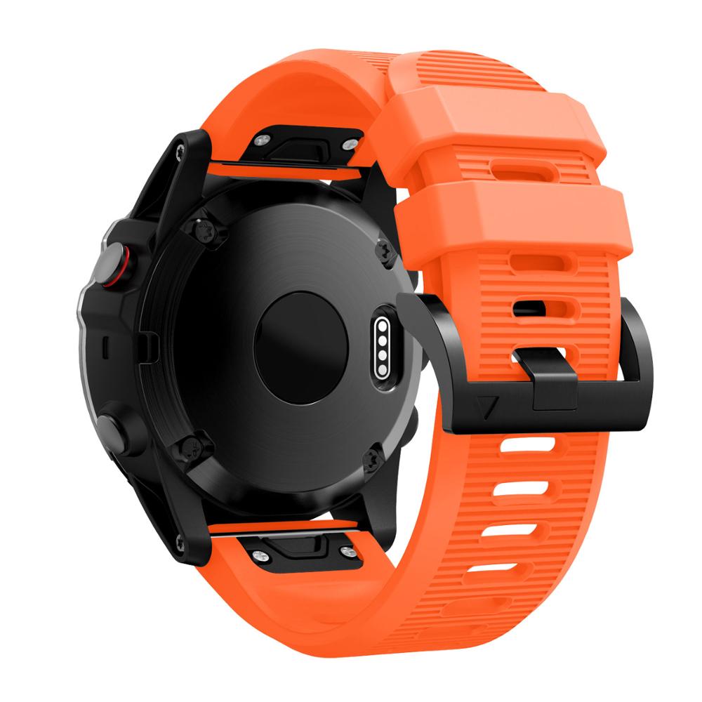 Voor Garmin Fenix 6X Mode Horloge Band Siliconen Band Voor Garmin Fenix 5X Quick Release Strap Voor Garmin Fenix 5X Plus Bands: Oranje