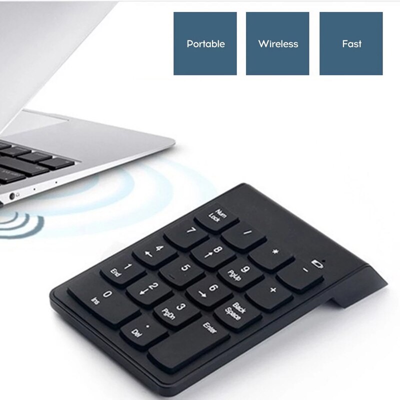 Draagbare Kleine-Size 2.4Ghz Draadloze Numeriek Toetsenbord Numpad 18 Toetsen Digitale Toetsenbord Voor Accounting Teller Laptop Notebook Tabletten