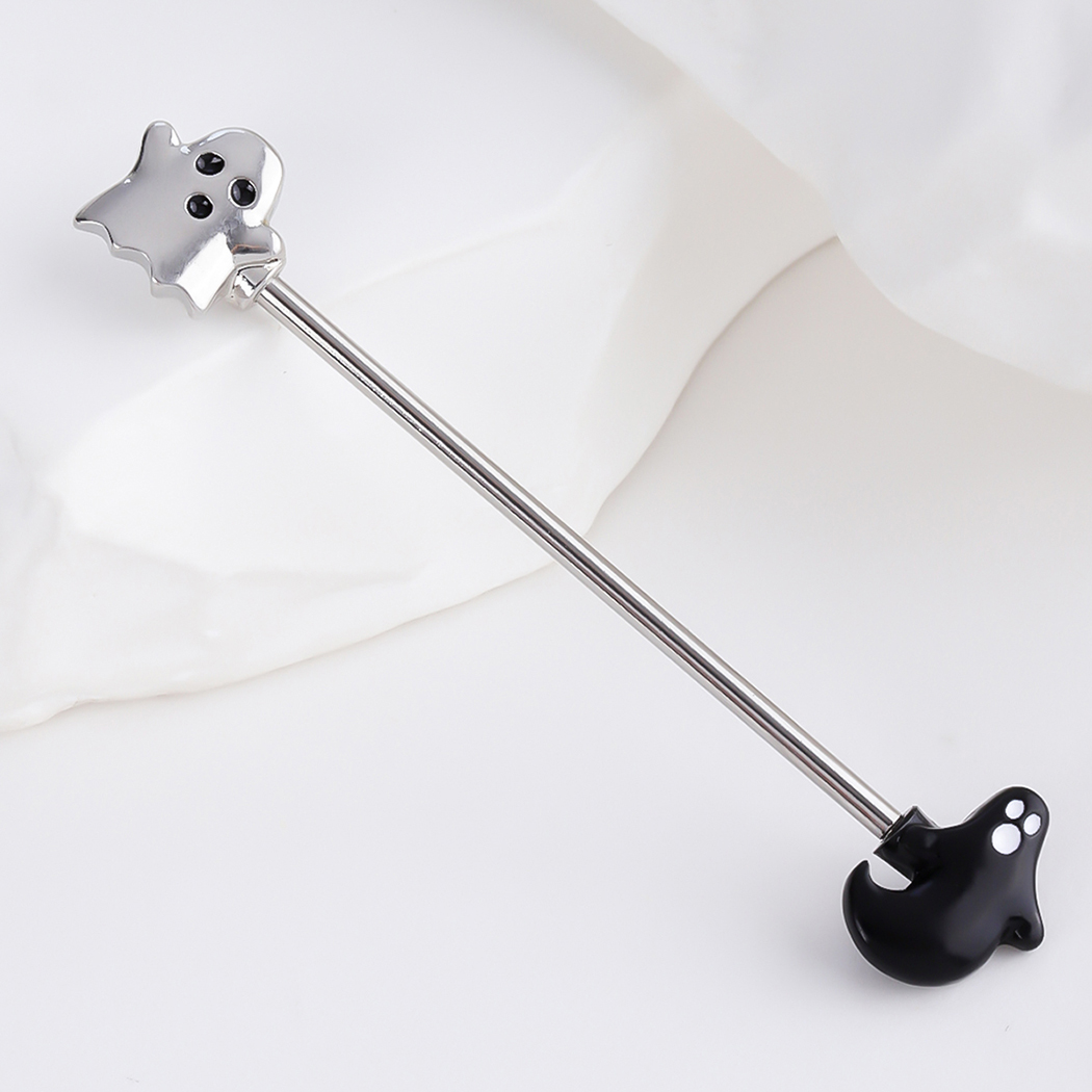 Jhjt 14G Ghost Industriële Piercing Roestvrij Staal Katilage Oorbel Oor Piercing Lichaam Sieraden Halloween