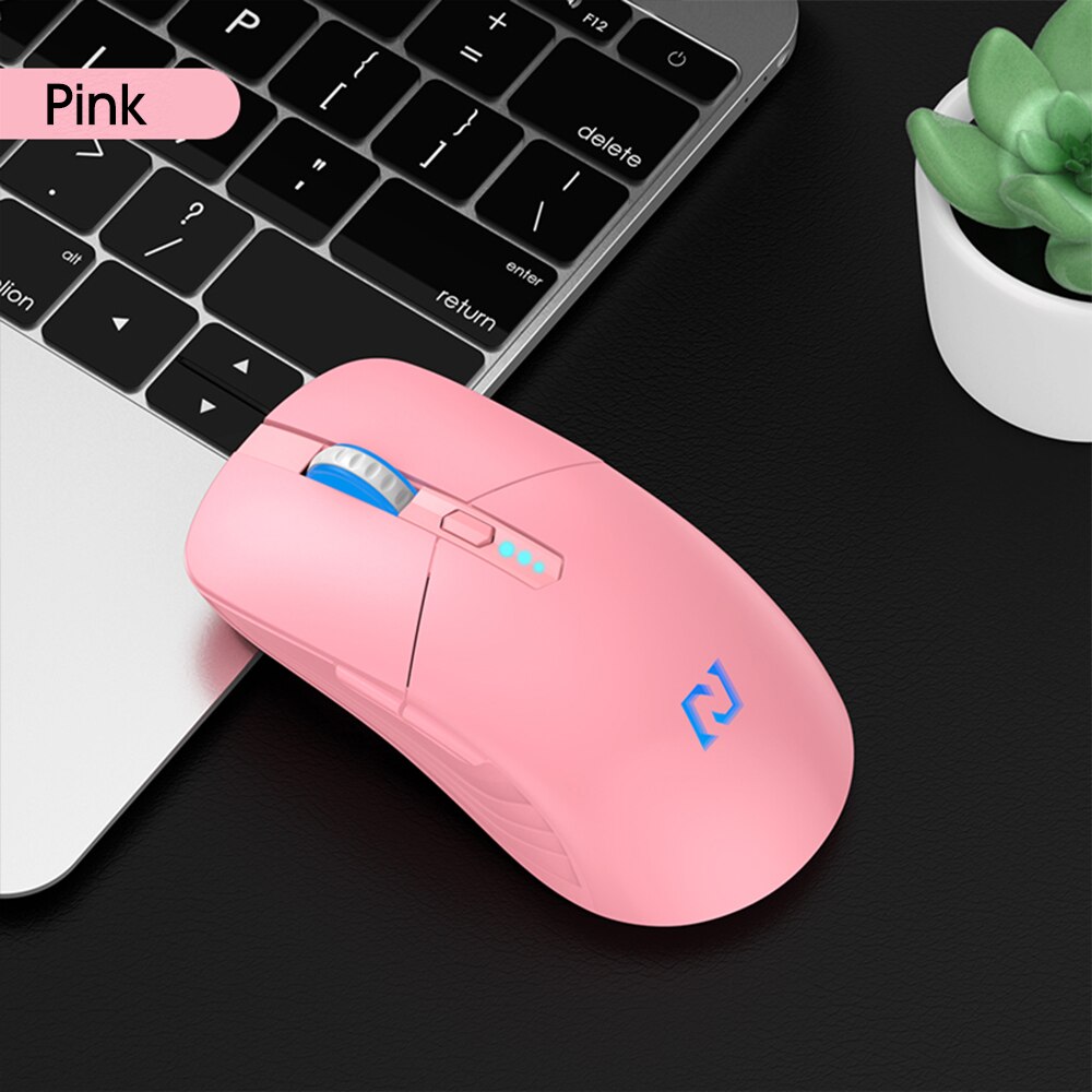 Rechargeable 2.4G wireless mouse office business 2.4G Wireless Ergonomic Mouse For PC Laptop: Pink