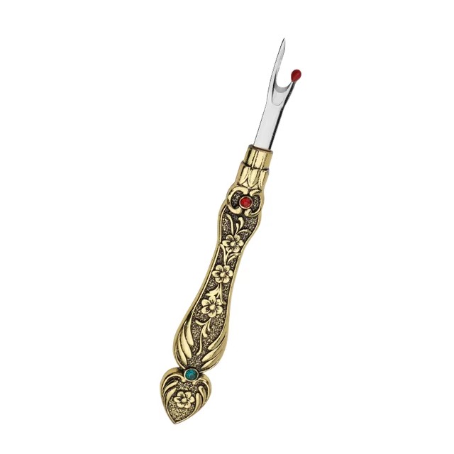 1Pc RVS Naaisteek Draad Unpicker Retro Naaien Tornmesje Professionele Borduurgaren Remover Naaigereedschap: Donkergrijs