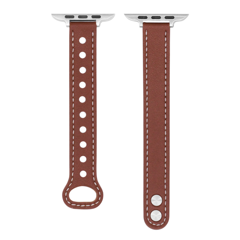 Læderurrem til apple watch series 8 7 6 5 4 3 se 38mm 40mm 41mm 42mm 44mm 45mm til iwatch ultra 49mm udskiftning af håndledsrem: Sort hvid / 12mm