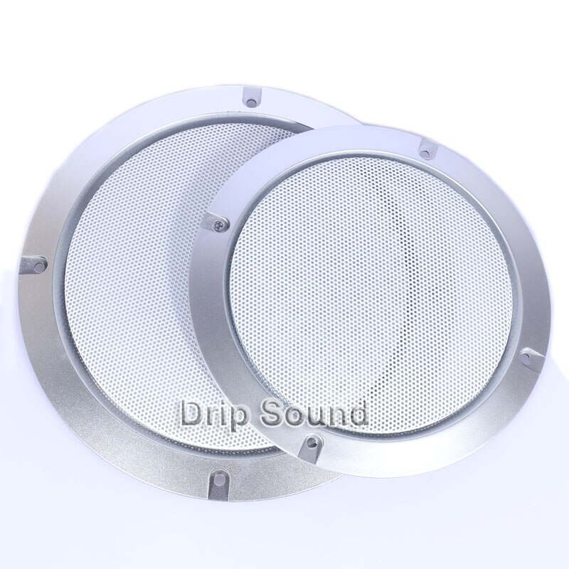 For 3"/4"/5"/6.5"/8"/10" Inch Audio Speaker Conversion Net Cover Decorative Circle Metal Mesh Grille Protection #Silver+White