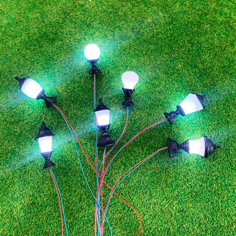 2 st ho skala gräsmatta lampa modell järnväg tåg lampor lysdioder, miniatyrer trädgård gräsmatta gräsplan street lgihts