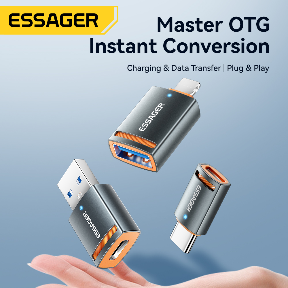 Essager USB3.0 OTG Adapter Typ-C USB-A Micro Buchse auf USB Micro iP Typ-C Stecker Konverter für MacBook Xiaomi iPhone OTG Adapter